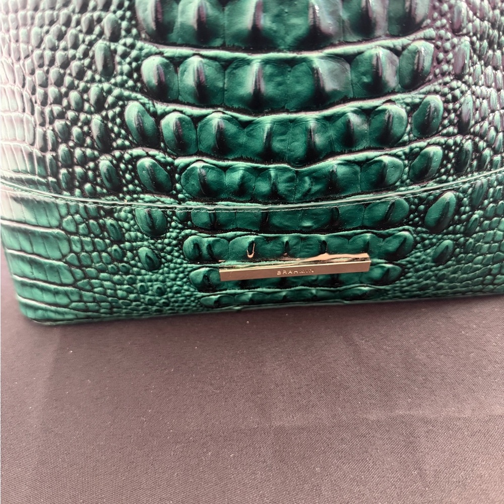 Brahmin Emerald Melbourne Crocodile-Embossed Shoulder Bag in Marlowe - Picture 2 of 14